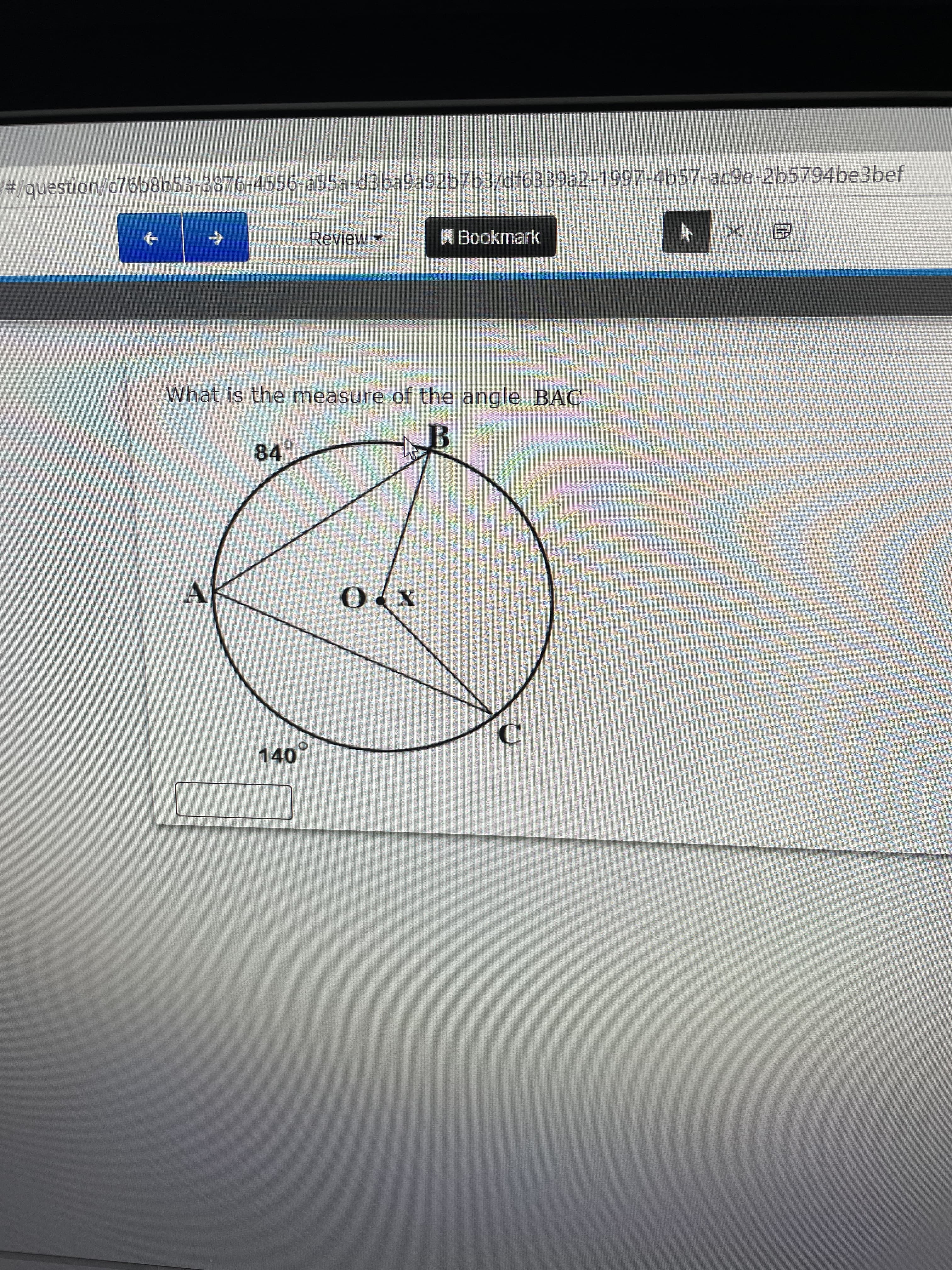 What is the measure of the angle BAC
