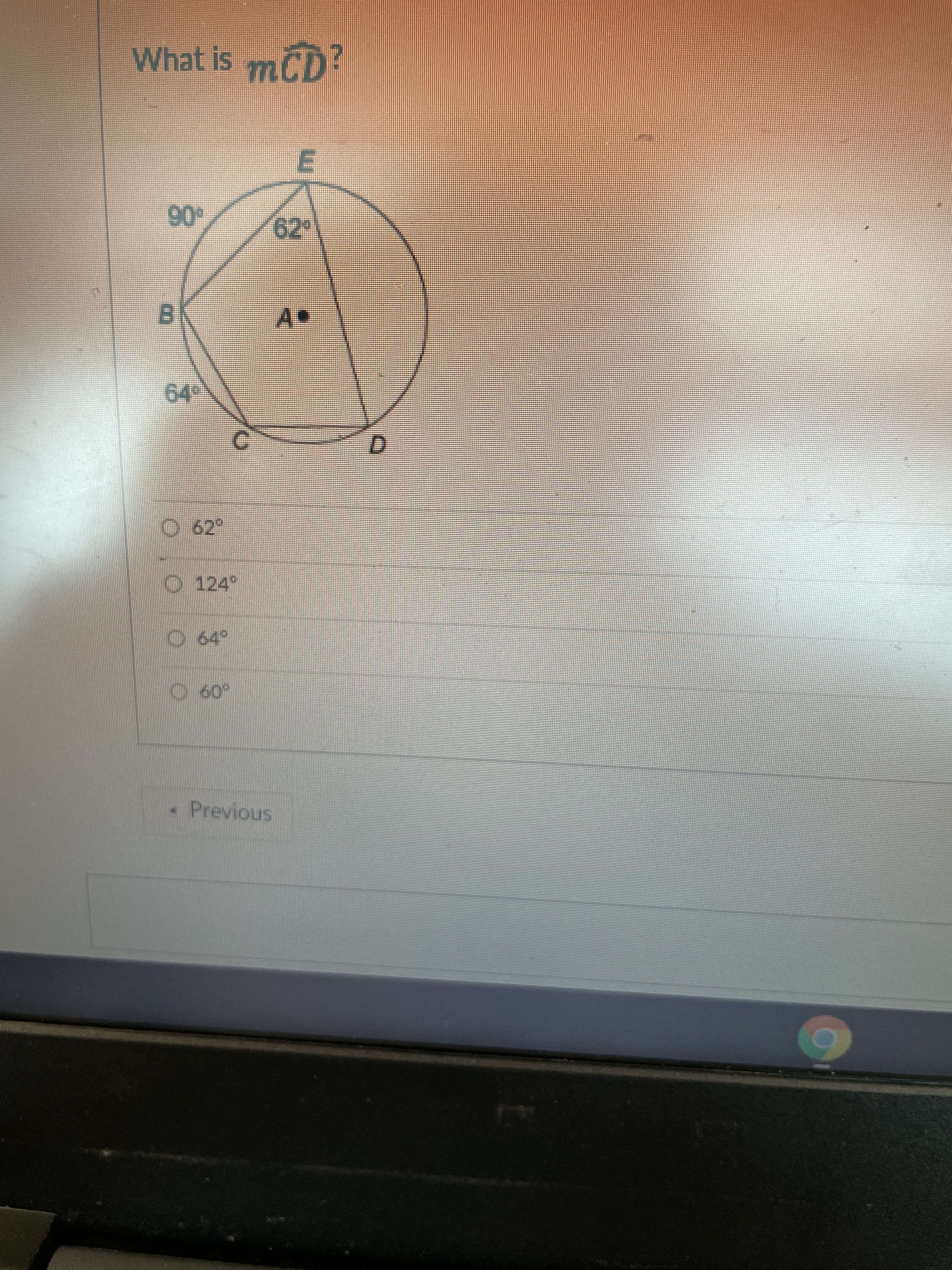 What is mCD?
62
B1
D.
O 62
O 124°
O64°
09 O
Previous
