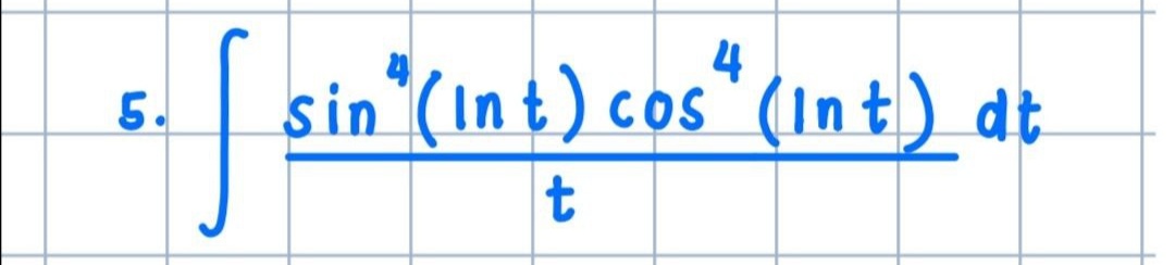 4
sin (In t) cos`(1n t) dt
5.
