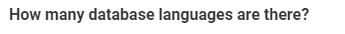 How many database languages are there?
