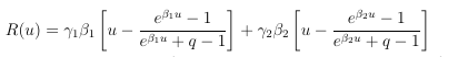 eBiu – 1
eBzu – 1
R(u) = 181 u -
eBru +q -1]
+ Y232
ezu +q - 1
