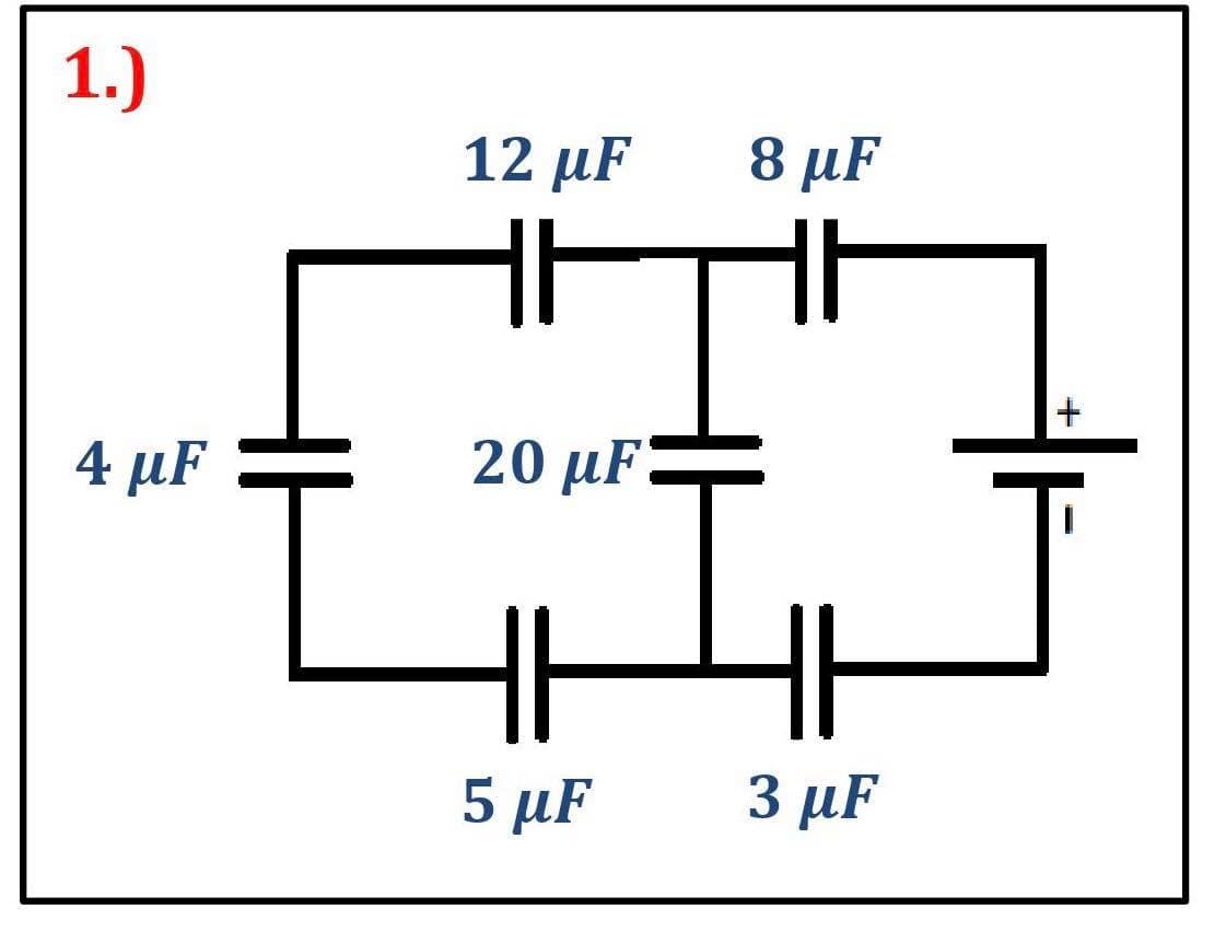 1.)
12 µF
8 µF
4 µF
20 µF
5 µF
3 µF
