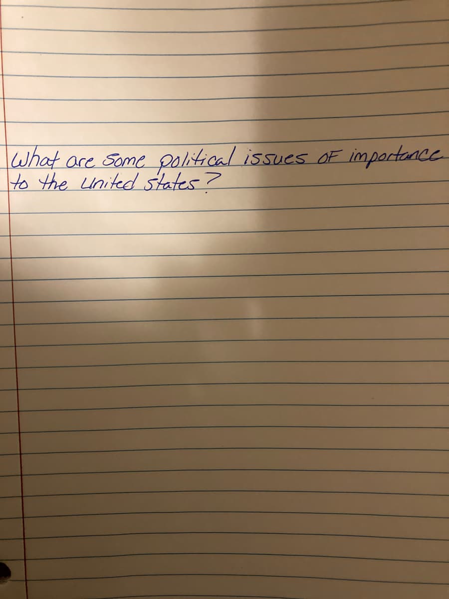 What
to the United states?
are some political issues of importance.