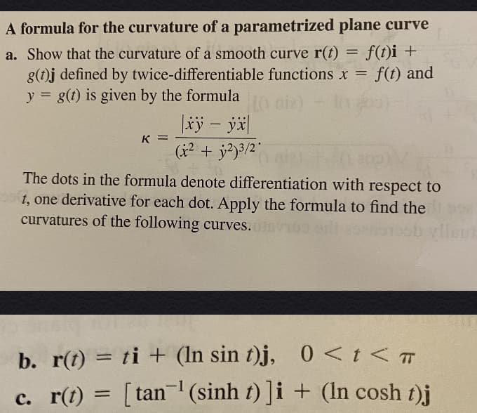 b. r(t) = ti + (In sin t)j, 0 < t < T
%3D
