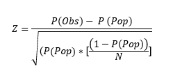 Z
||
P(Obs) P (Pop)
(P(Pop) + [(1 - P(Pop))]
*
N