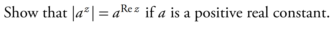 Show that |a²| = aRez if a is a positive real constant.