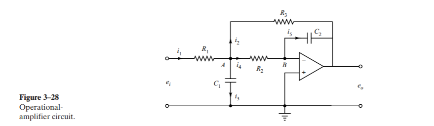 R3
is
C2
R,
ww
A
в
R2
C
Figure 3-28
Operational-
amplifier circuit.
