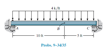 4 k/ft
B
C
10 ft
5 ft-
Probs. 9–34/35
