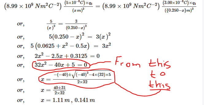 2.5x + 0.3125
=
(32x² – 40x + 5 = 0
From this
-(-40)±/(-40)²–4x(32)×5
to
2×32
this
40±31
2x32
