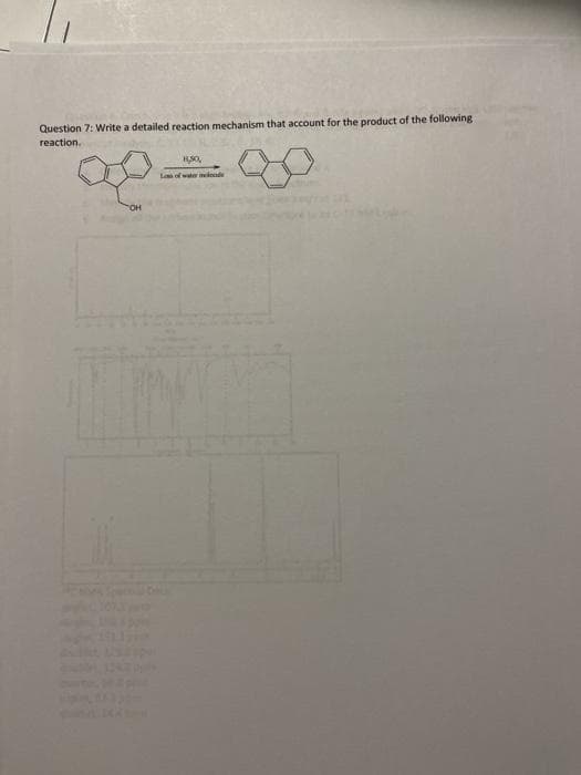 Question 7: Write a detailed reaction mechanism that account for the product of the following
reaction.
La of water mclonde
