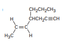 H
H3C
C=C
CH₂CH₂CH3
I
CHCH₂C=CH
H