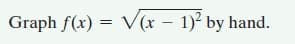 Graph f(x) = V(x – 1)² by hand.
