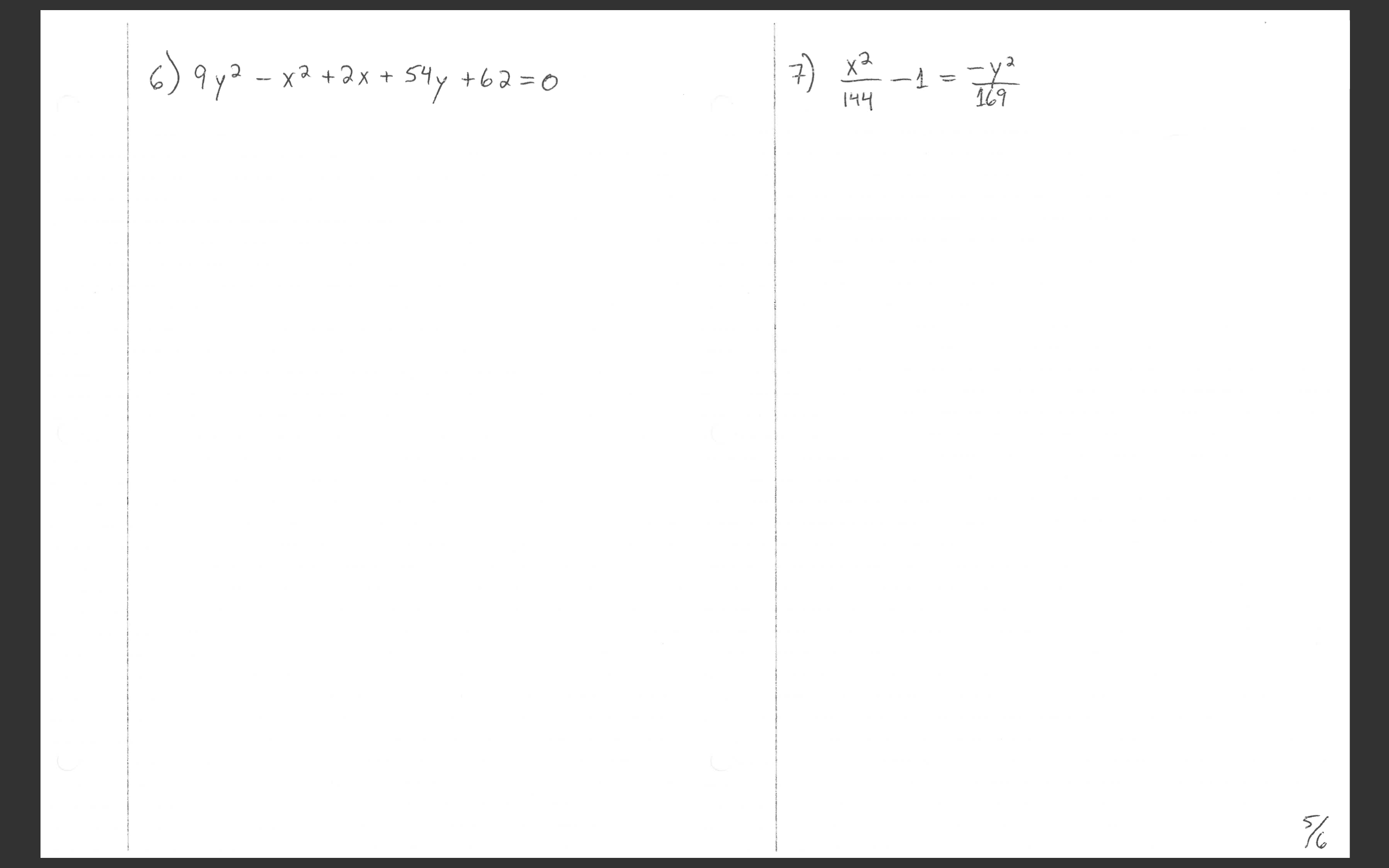 6) qyo -x² +2x + S%y +62=0
sty
