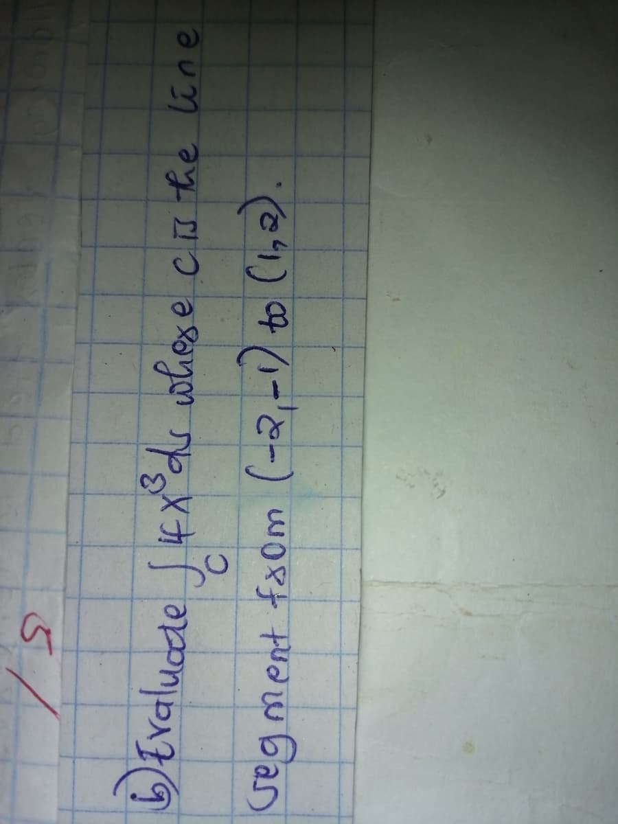 DEvaluede I4x%ds whese.cI the line
segment fa0m (-2,-1) to (ine).
