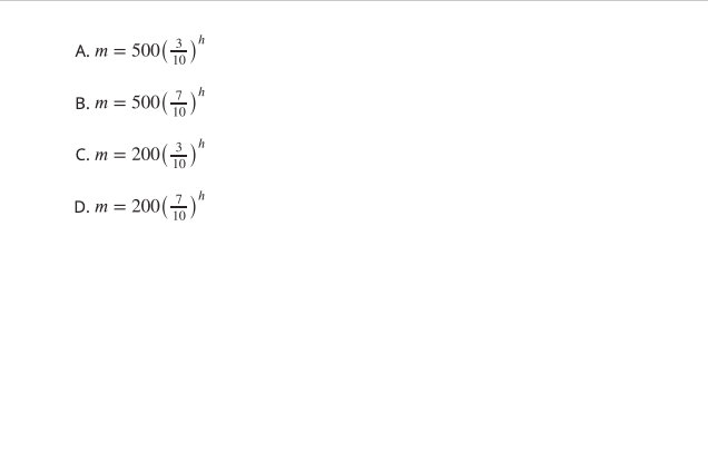 h
A. m=500(금)"
:500(금)"
B. m 3
C. m=D200(금)"
D. m = 200(
금)"
