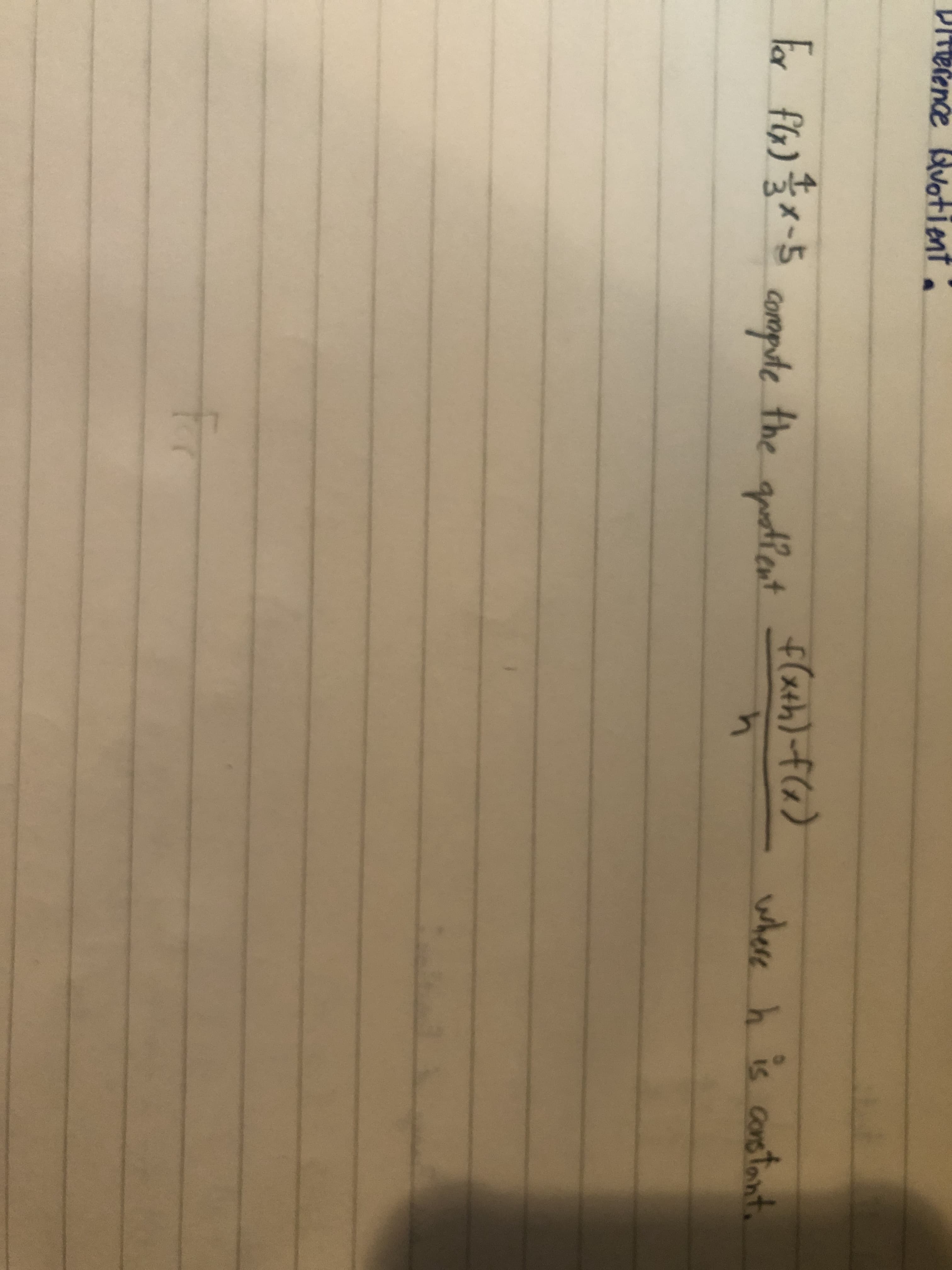 the guotient
f(xth) f(a)
where h is cortont.
