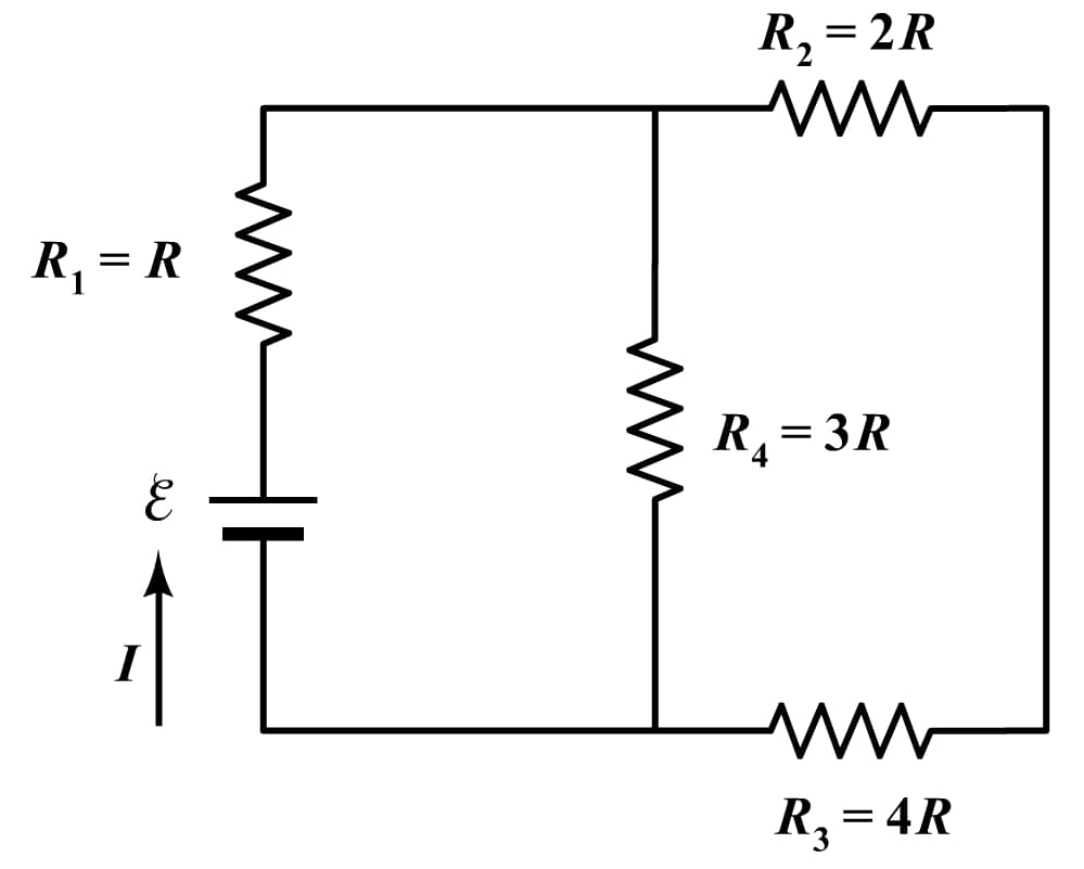 R, = 2R
R, = R
R= 3R
R, = 4R
