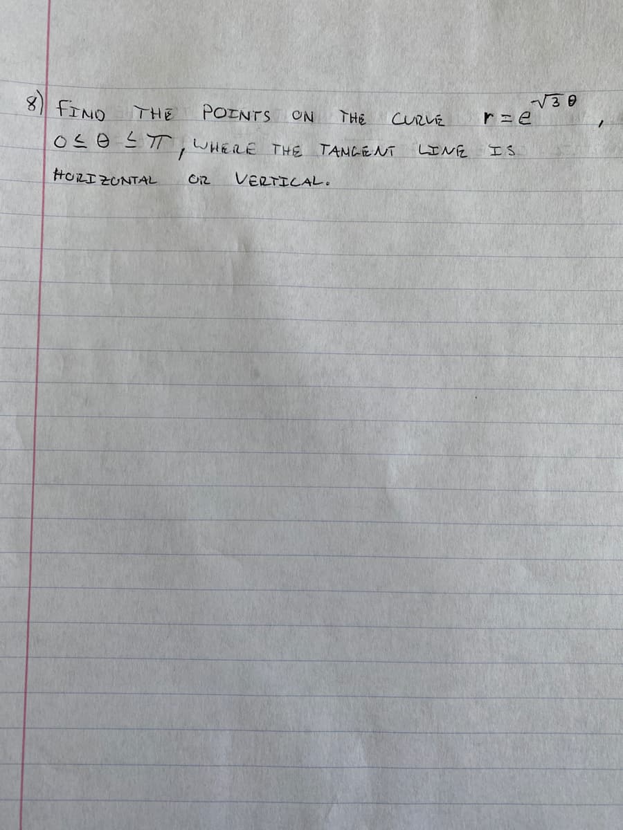 8 FINO
POINTS
THE
THE
ON
CURLE
WHERE THE
TANCENT
LINE
IS
HORIZONTAL
VERTICAL.
OR
