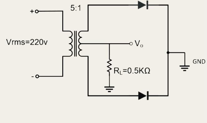 5:1
+o
Vrms=220v
oVo
GND
R=0.5KN
