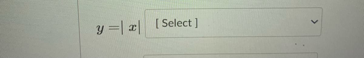 y =| x| [Select ]
<>
