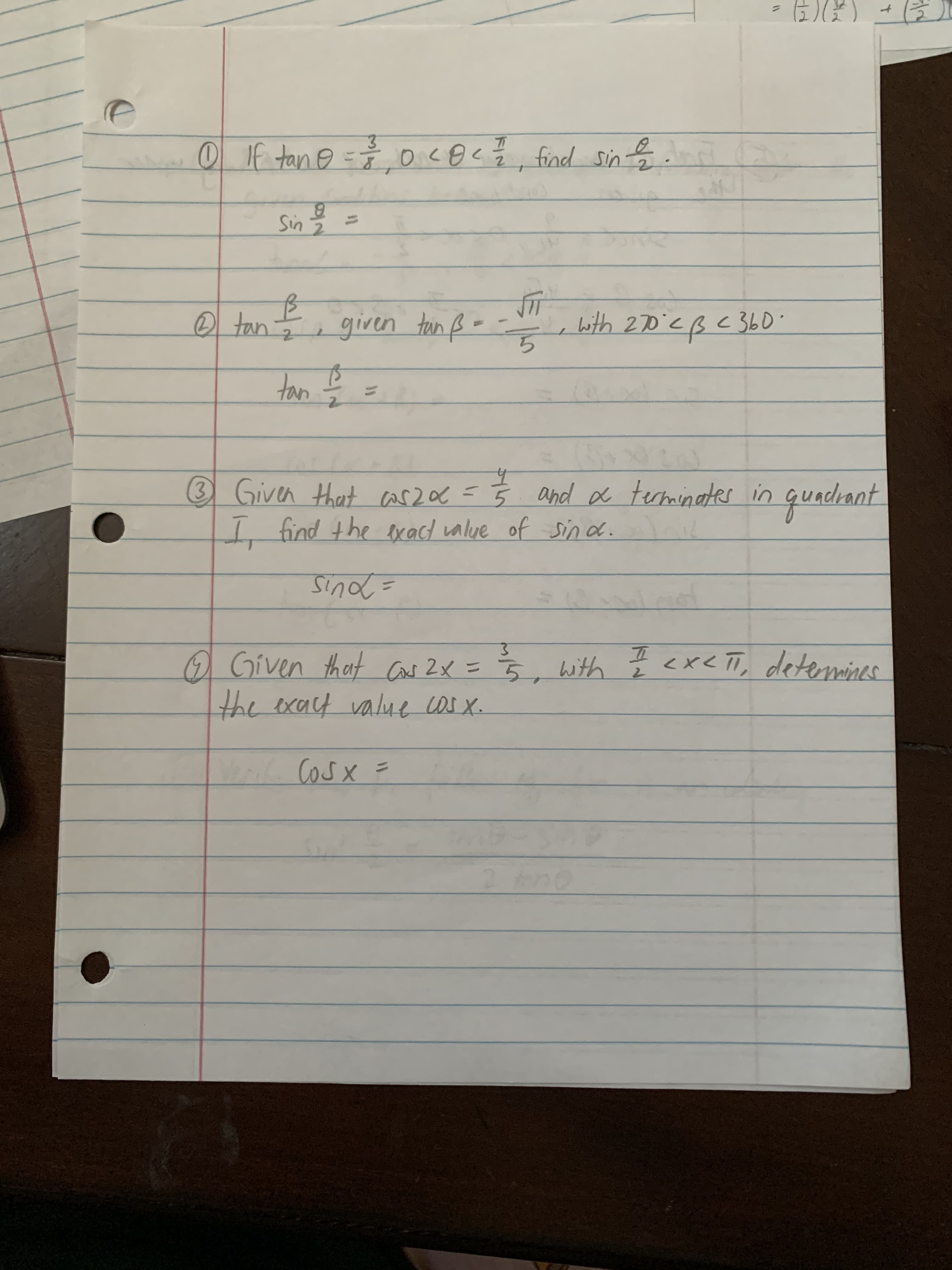 3 Given that aszac = Ŝ quadrant
I find the exact value of sina.
and x terminater in
gundian
sind=
