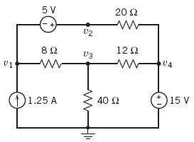 U1
5 V
8 Ω
w
(1) 1.25 A
V2
V3
40 Ω
20 Ω
ww
12Ω
ww
V4
| 15 V