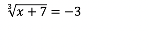 The given mathematical equation is:

\[
\sqrt[3]{x} + 7 = -3
\]

This equation states that the cube root of \( x \), plus 7, equals -3. Solving for \( x \) involves isolating the cube root and then cubing both sides to eliminate the cube root.