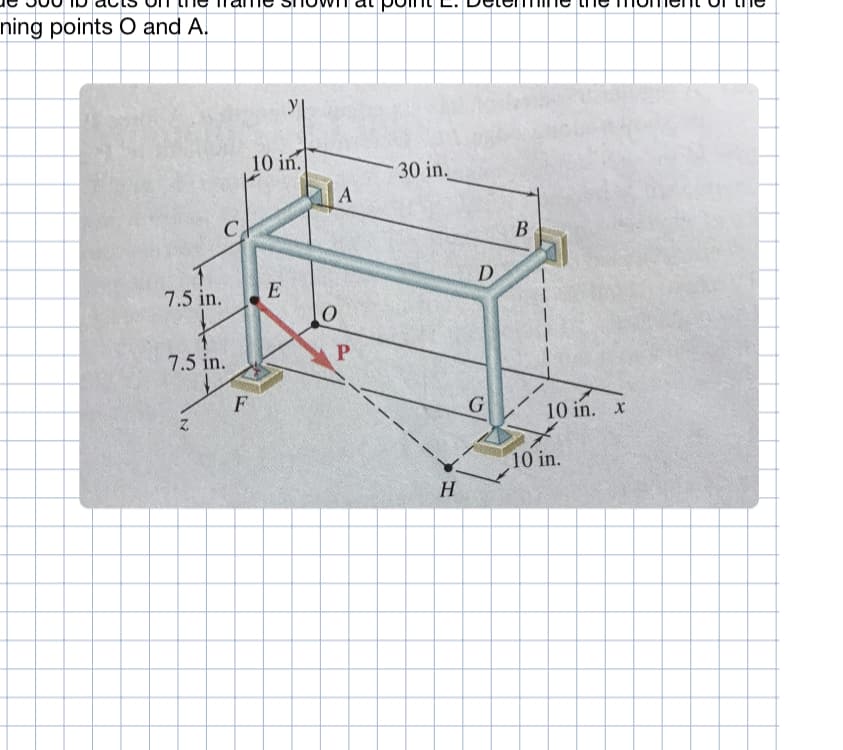 ning points O and A.
y
10 in.
30 in.
A
C
B
D
E
7.5 in.
7.5 in.
F
G
10 in. x
10 in.
H.
