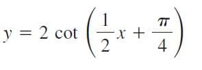 TT
+ -
4
y = 2 cot
2
