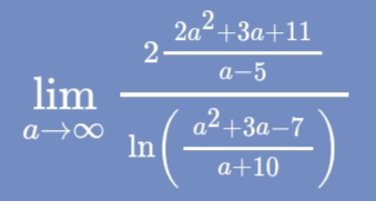 2а*+За+11
2-
а-5
lim
a2+3а—7
In
a+10
