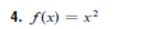 4. f(x) = x²
