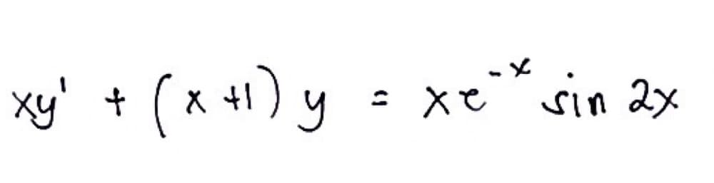 xy² + (x +1) y =
xe sin 2x
хе