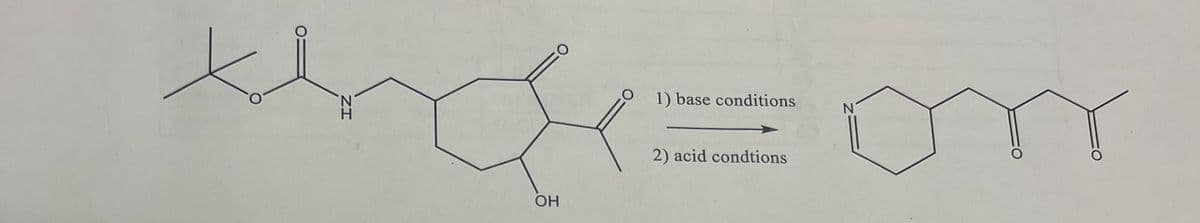 1) base conditions
th=0
2) acid condtions
OH