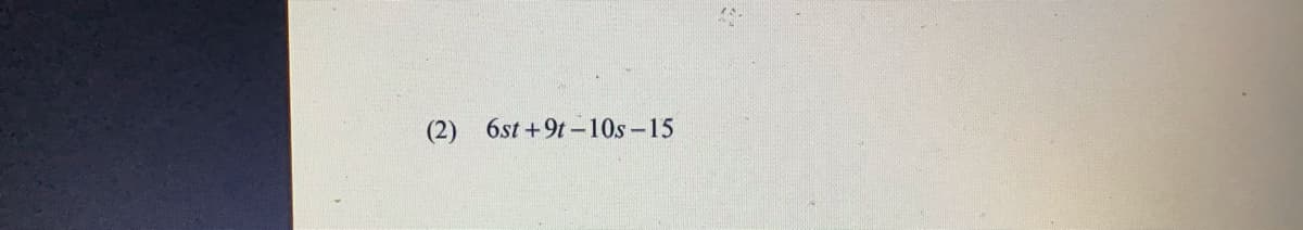 (2) 6st +9t –-10s-15
