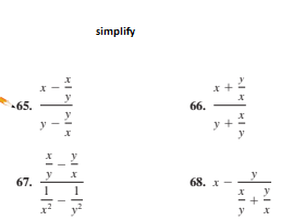 simplify
65.
66.
y
y
y
67.
68. x
+
