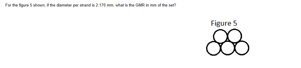 For the figure 5 shown, if the diameter per strand is 2.170 mm, what is the GMR in mm of the set?
Figure 5