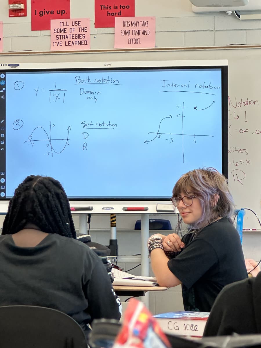 40
D
F
0
I give up.
Y =
I'LL USE
SOME OF THE
STRATEGIES
I'VE LEARNED.
This is too
hard.
SMART
Both notations
Domarn
only
R
Set rotation
THIS MAY TAKE
SOME TIME AND
EFFORT.
Interval notation
5+
3
CG 1002
Notation
[6]
lities
-6=X
O