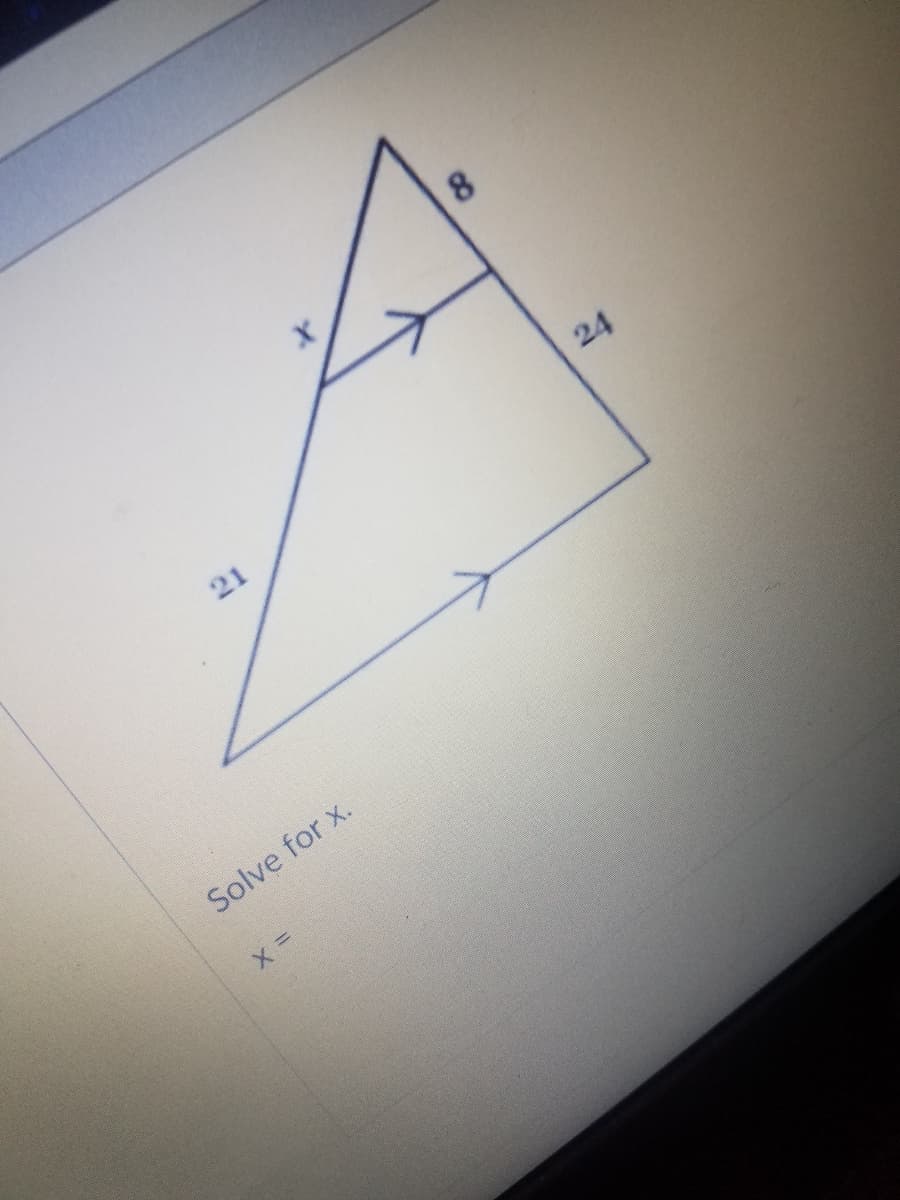 8.
24
21
Solve for x.
