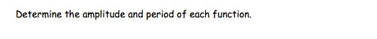 Determine the amplitude and period of each function.
