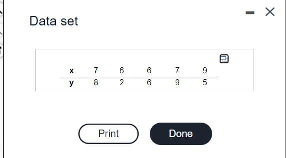 Data set
X
6
7
y
8
Print
Done
の|O
CO
7,
