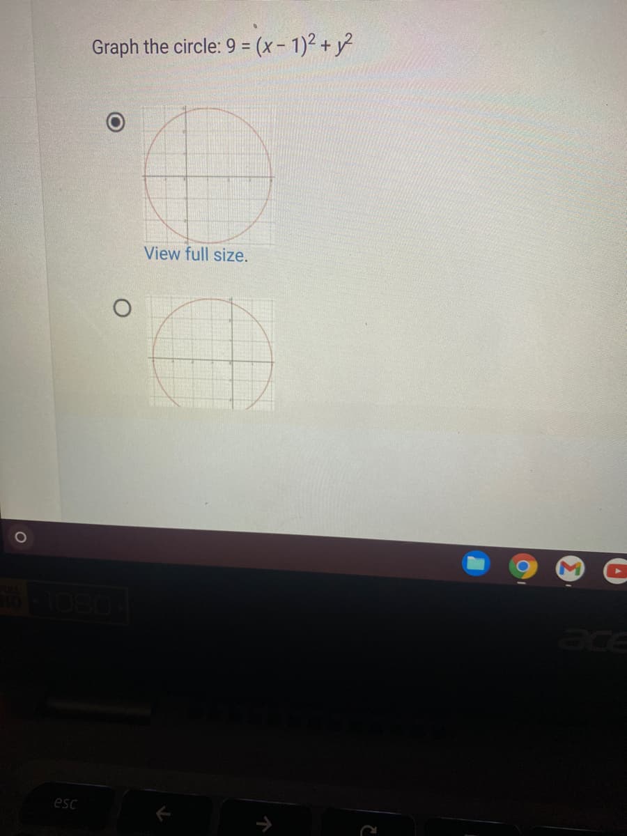 esc
Graph the circle: 9 = (x - 1)² + y²
View full size.
↑