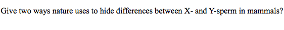Give two ways nature uses to hide differences between X- and Y-sperm in mammals?
