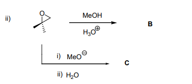 MeOH
ii)
B
H30
i) Meo
ii) H2O
