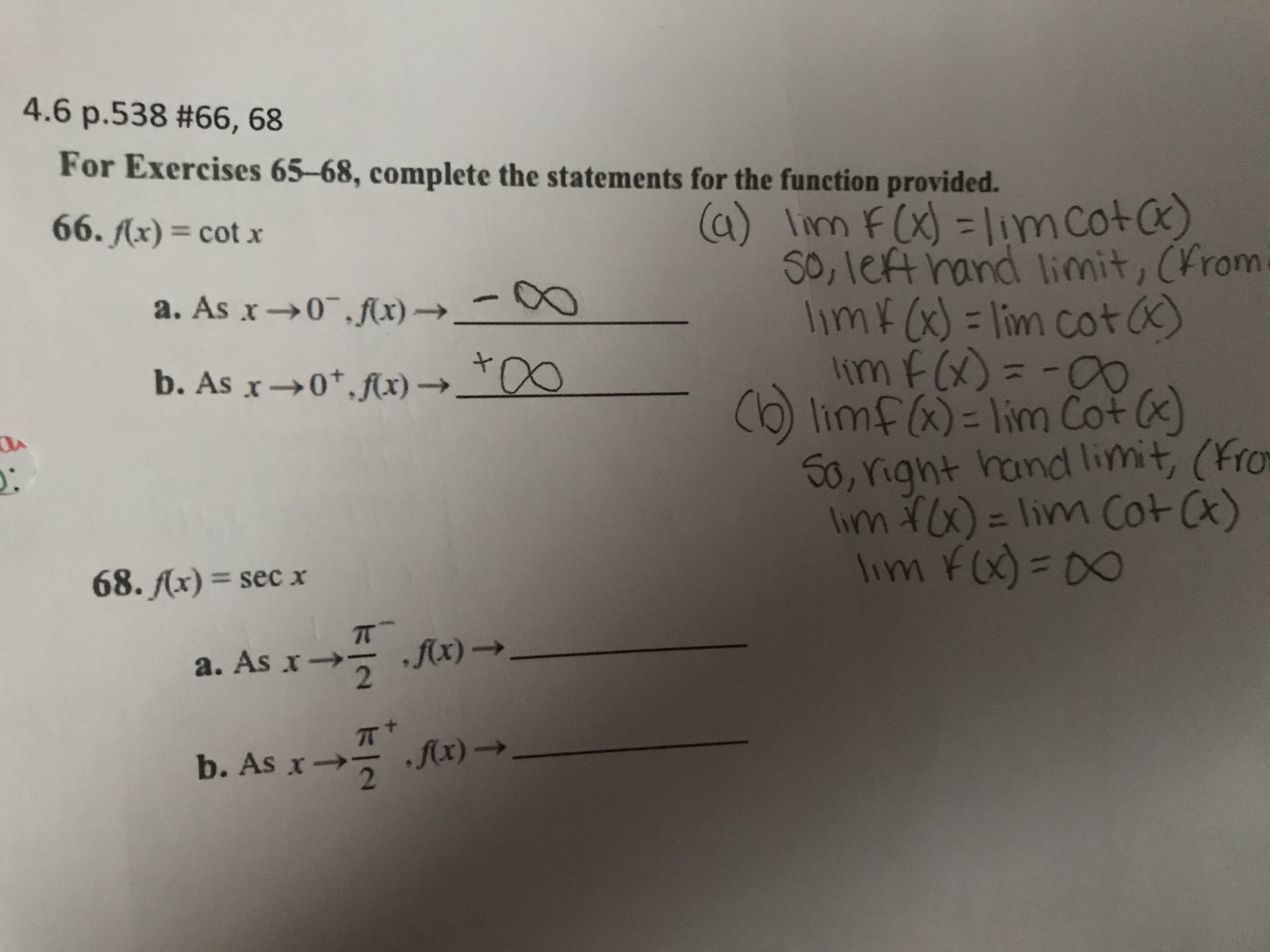 68. (x) = sec x
%3D
lim
a. As x-
f(x)→
b. As x→2
f(x) →
/2
