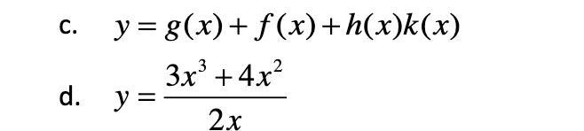 с. у%3D8 (x)+ f (x)+h(x)k(x)
С.
3x +4x?
y =
2
2х
