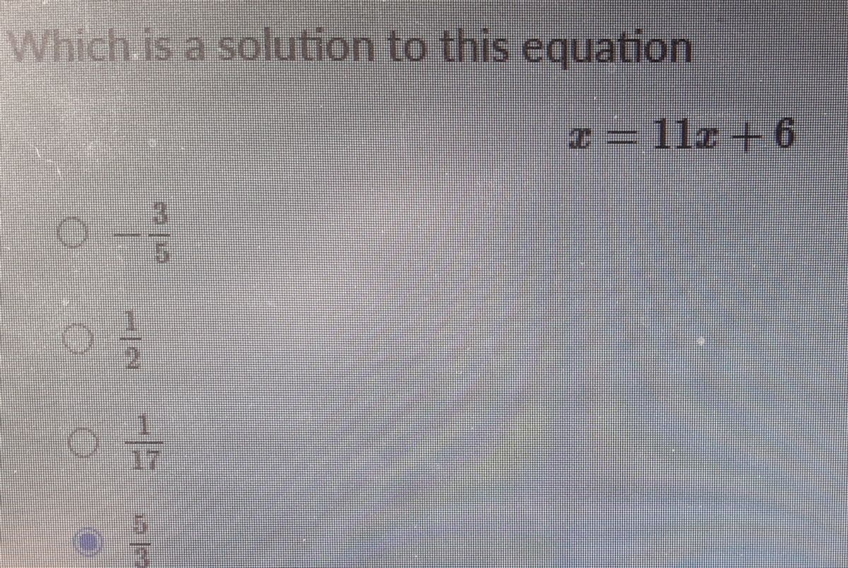 Which is a solution to this equation
c=
11z +6
