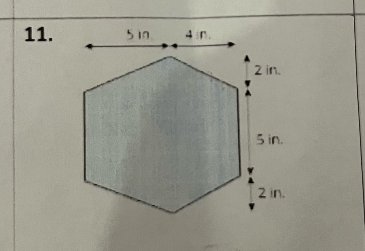 11.
5 in
2 in.
5 in.
2 in.