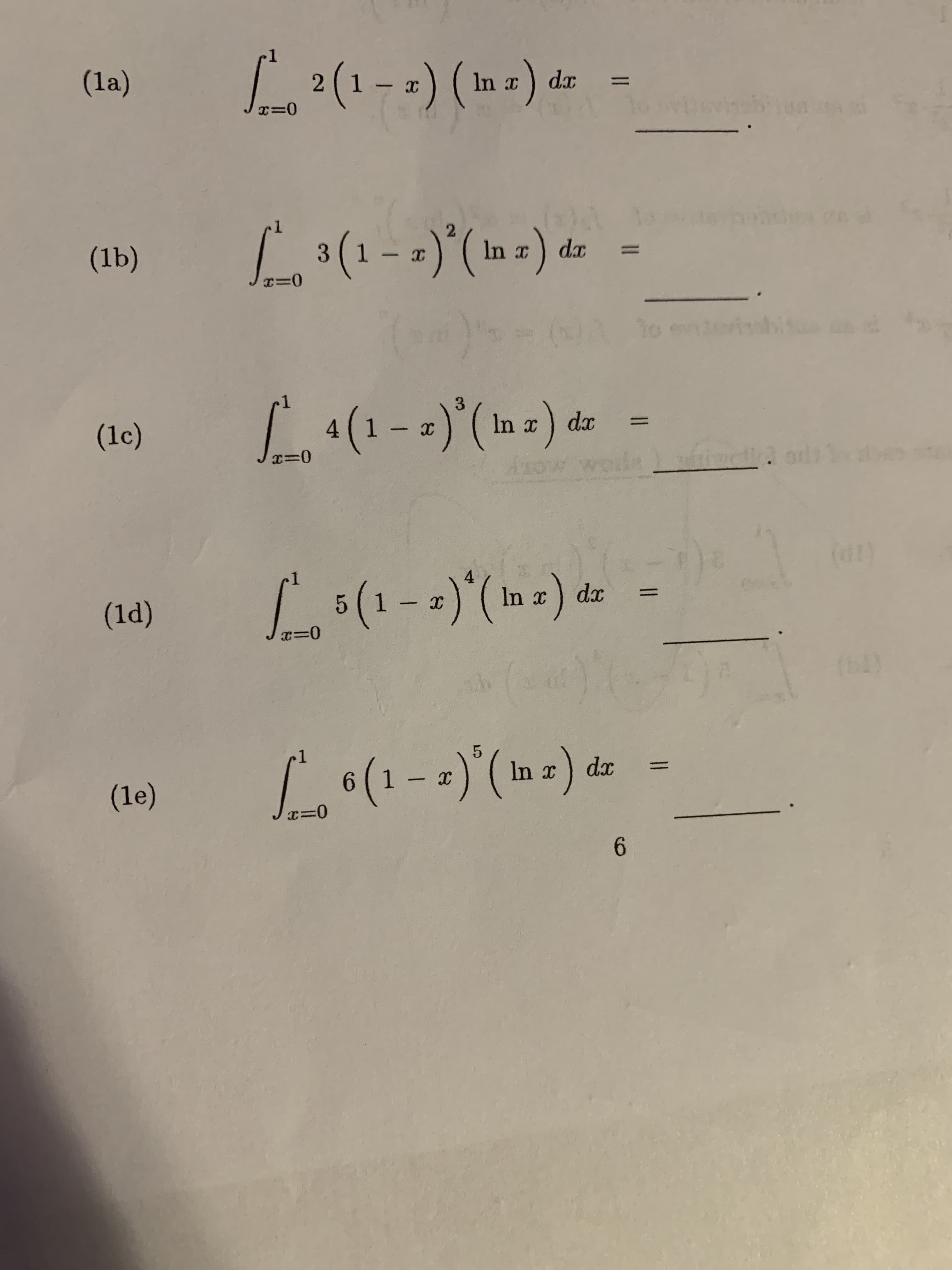 L(1-a) ( In =) dz
4
1
L6(1-2) ( In =) dr
