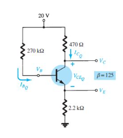 20 V
470 2
ICQ
270 k2
oVc
B=125
VCEO
OVE
2.2 k2
