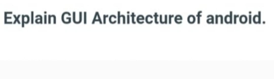 Explain GUI Architecture of android.